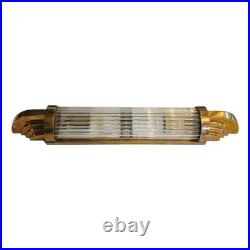 Vintage Brass & Glass Rod Wall Sconce Lamps Skyscraper Shape Décor 1 Piece