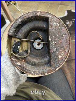 Vintage Brass & Green Metal Lamp / Art Deco (circa 1950)