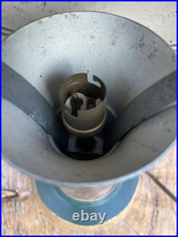 Vintage Brass & Green Metal Lamp / Art Deco (circa 1950)