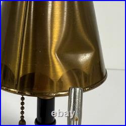 Vintage Brass Lamp Style Cigarette Holder Ashtray Dispenser Pull Chain Art Deco