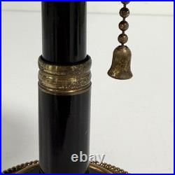 Vintage Brass Lamp Style Cigarette Holder Ashtray Dispenser Pull Chain Art Deco