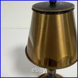 Vintage Brass Lamp Style Cigarette Holder Ashtray Dispenser Pull Chain Art Deco