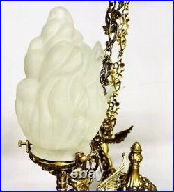 Vintage Brass Mermaid Ceiling Pendant Light Art Deco Chandelier Lamp Fixture