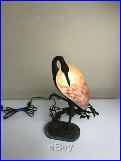 Vintage Brass Table Art Deco Flamingo Lamp- RARE- Never seen Any Like This