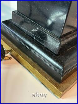 Vintage Bronze Art Deco Nude Form Lady Woman Dancer Holding Globe Figural Lamp