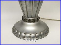 Vintage Brushed Aluminum Table Lamp Art Deco Industrial Rocket Shaped Blimp