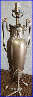 Vintage CCI 8104 Art Deco Lion Footed Metal Table Lamp Brass Gold Tone