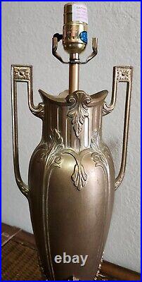 Vintage CCI 8104 Art Deco Lion Footed Metal Table Lamp Brass Gold Tone