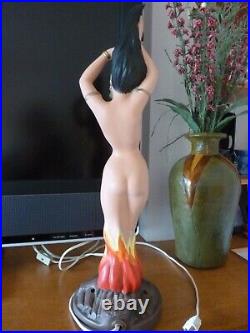 Vintage Ceramic Beautiful Girl Electric Boudoir Lamp