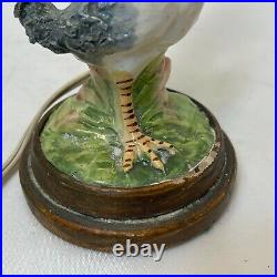 Vintage Ceramic Porcelain Childrens Size Duck Swan Art Deco Table night Lamp