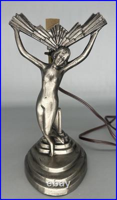 Vintage Chandler II Bronze Nude Sculpture Statue Art Deco 9.5 Lamp