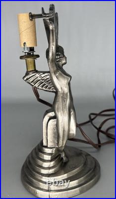 Vintage Chandler II Bronze Nude Sculpture Statue Art Deco 9.5 Lamp