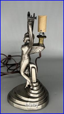 Vintage Chandler II Bronze Nude Sculpture Statue Art Deco 9.5 Lamp
