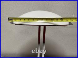 Vintage Chrome Postmodern Art Deco Frosted Glass Desk Lamp Works