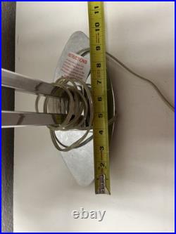 Vintage Chrome Postmodern Art Deco Frosted Glass Desk Lamp Works