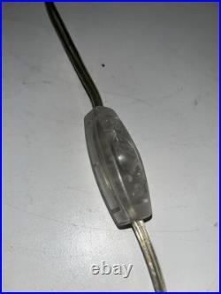 Vintage Chrome Postmodern Art Deco Frosted Glass Desk Lamp Works