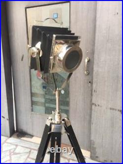 Vintage Chrome Spotlight Industrial Camera Searchlight Floor Lamp Living Gift