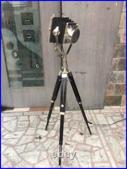 Vintage Chrome Spotlight Industrial Camera Searchlight Floor Lamp Living Gift