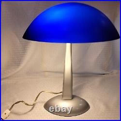 Vintage Cobalt Blue Bankers Lamp Art Deco