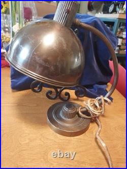 Vintage Copper Goose Neck Chase Art Deco Lamp