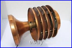 Vintage Coulter Louvered Copper Lamp Art Deco Canada Machine Age Modernism