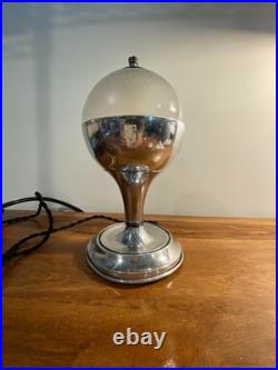 Vintage Deco Streamline Machine Age Frosted Globe Lamp