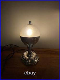 Vintage Deco Streamline Machine Age Frosted Globe Lamp