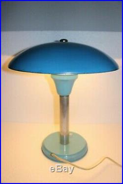 Vintage Desk Lamp / Art Deco Table Lamp / Bauhaus Blue Lamp/Max Schumacher Style
