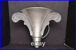 Vintage EZAN FRENCH ART DECO Frosted glass WALL SCONCE modernist light fixture