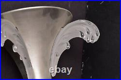 Vintage EZAN FRENCH ART DECO Frosted glass WALL SCONCE modernist light fixture
