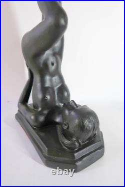 Vintage Erotica Art Deco Nude Lady / Woman Holding LED Moon Globe Accent Lamp Vintage Erotica Art Deco Nude Lady / Woman Holding LED Moon Globe Accent Lamp