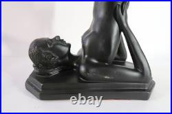 Vintage Erotica Art Deco Nude Lady / Woman Holding LED Moon Globe Accent Lamp