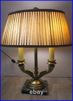 Vintage FREDERICK COOPER Trevor Bouillotte Brass Marble Base ART DECO DESK LAMP