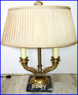 Vintage FREDERICK COOPER Trevor Bouillotte Brass Marble Base ART DECO DESK LAMP