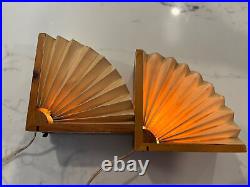 Vintage Fan Shade Lamps by Noah Slutsky Tested Works 70S MCM-ART DECO