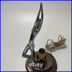 Vintage Figural Woman Sculpture Metal Lamp Art Deco Tested/Working
