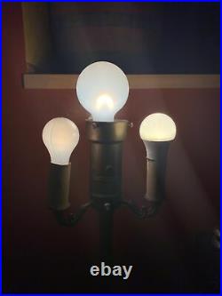 Vintage Floor Lamp Ornate Candle Brass Torchiere Cast Art Deco 4 Light 6 Ways