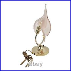 Vintage Franco Luce Murano Lamp Art Deco Pink Glass Cala Lily Italian Large