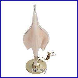 Vintage Franco Luce Murano Lamp Art Deco Pink Glass Cala Lily Italian Large