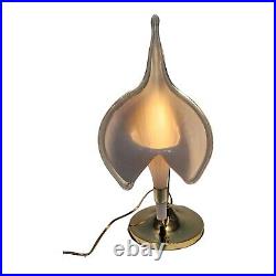 Vintage Franco Luce Murano Lamp Art Deco Pink Glass Cala Lily Italian Large