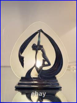 Vintage Frankart Style Art Deco Nude Dancer Lamp Original Frosted Glass Works