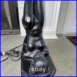 Vintage Frankart Style Art Deco Style Nude Female Holding Globe Table Lamp Works
