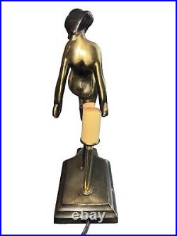Vintage Frankart Style Flapper Girl Brass Lamp Art Deco Elegance Elegant & Rare