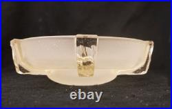 Vintage French 1930's Art Deco Icicle Shade Heavy Frost Glass Chandelier Shades