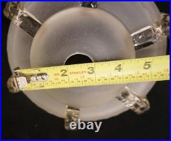 Vintage French 1930's Art Deco Icicle Shade Heavy Frost Glass Chandelier Shades