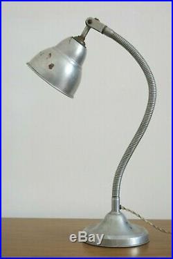 Vintage French Art Deco Industrial Gooseneck Table Lamp