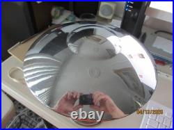 Vintage French Art Deco Style Chrome Flying Saucer On Pedestal Lamp