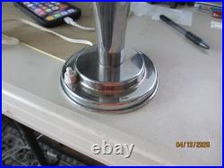 Vintage French Art Deco Style Chrome Flying Saucer On Pedestal Lamp