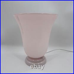 Vintage French Pink Opaline Cased Glass Tulip Table Lamp Art Deco Style 12