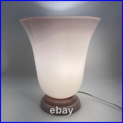 Vintage French Pink Opaline Cased Glass Tulip Table Lamp Art Deco Style 12